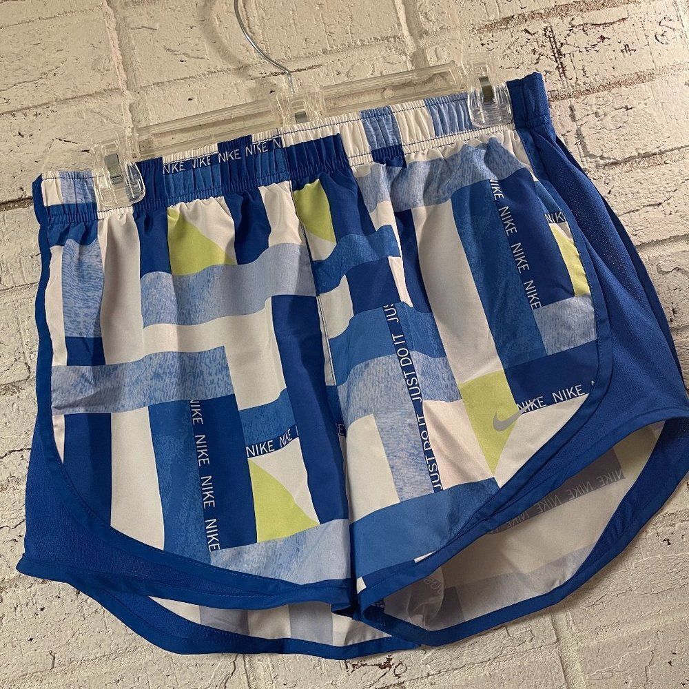 Nike Blue Green Athletic Short Built in Brief Dr--fit Small